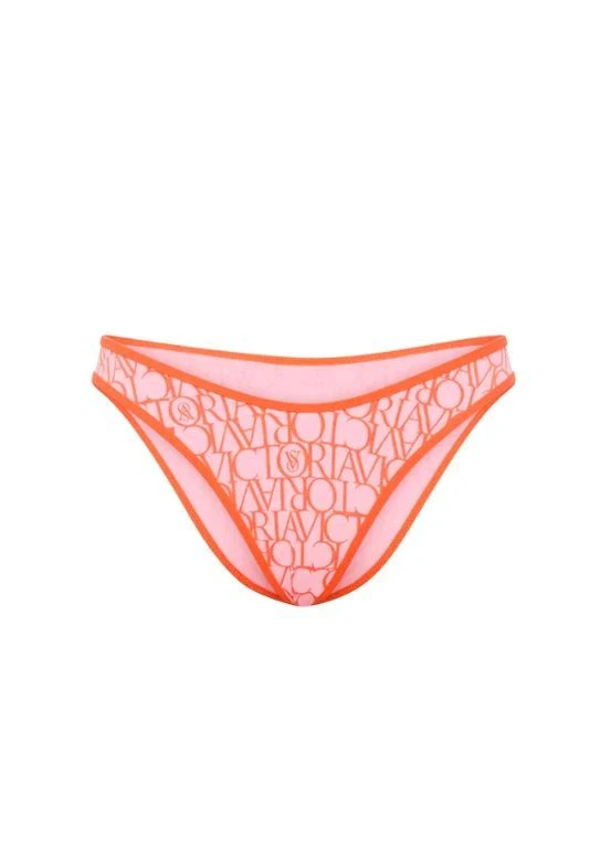 Помаранчевий жіночий купальник трикутний logo tie-front triangle bikini Victoria's Secret