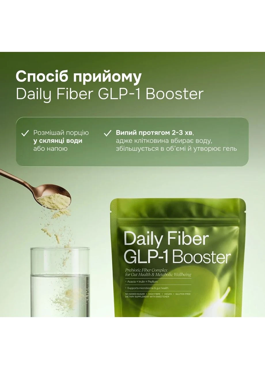 Клітковина Daily Fiber GLP‑1 Booster — ситість, травлення, енергія, 270 г Perla Helsa (403209380)