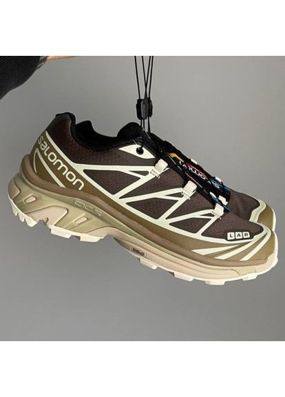 Коричневые демисезонные кроссовки мужские и женские Salomon XT-6 Soft Ground kangaroo brown beige | Саломон ХТ-25