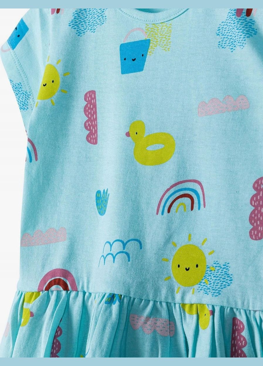 Бірюзова літня сукня з коротким рукавом для дівчинки 5.10.15 (329201933)