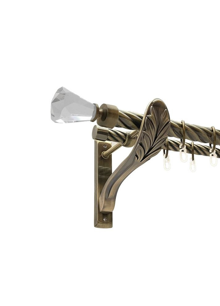 Карниз Лучетта металлический двухрядный ретро скрученная труба Антик 25\19 мм 160 см (00-00018440) ORVIT (300693225)