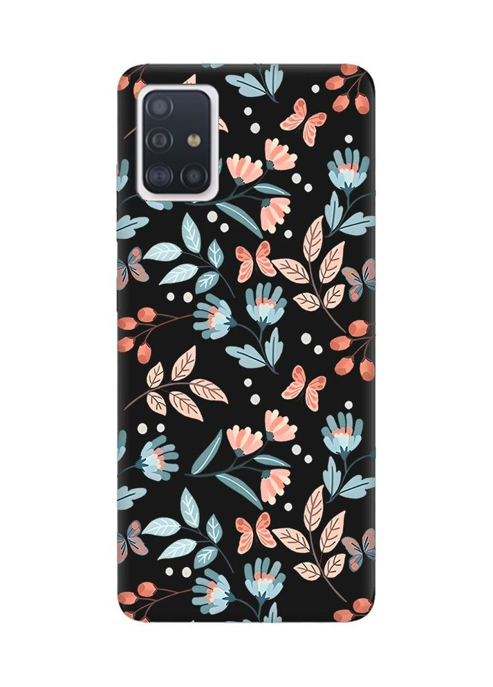 Матовий чорний чохол на Samsung Galaxy A51:: Квітковий фон (принт 370) Creative (360682897)