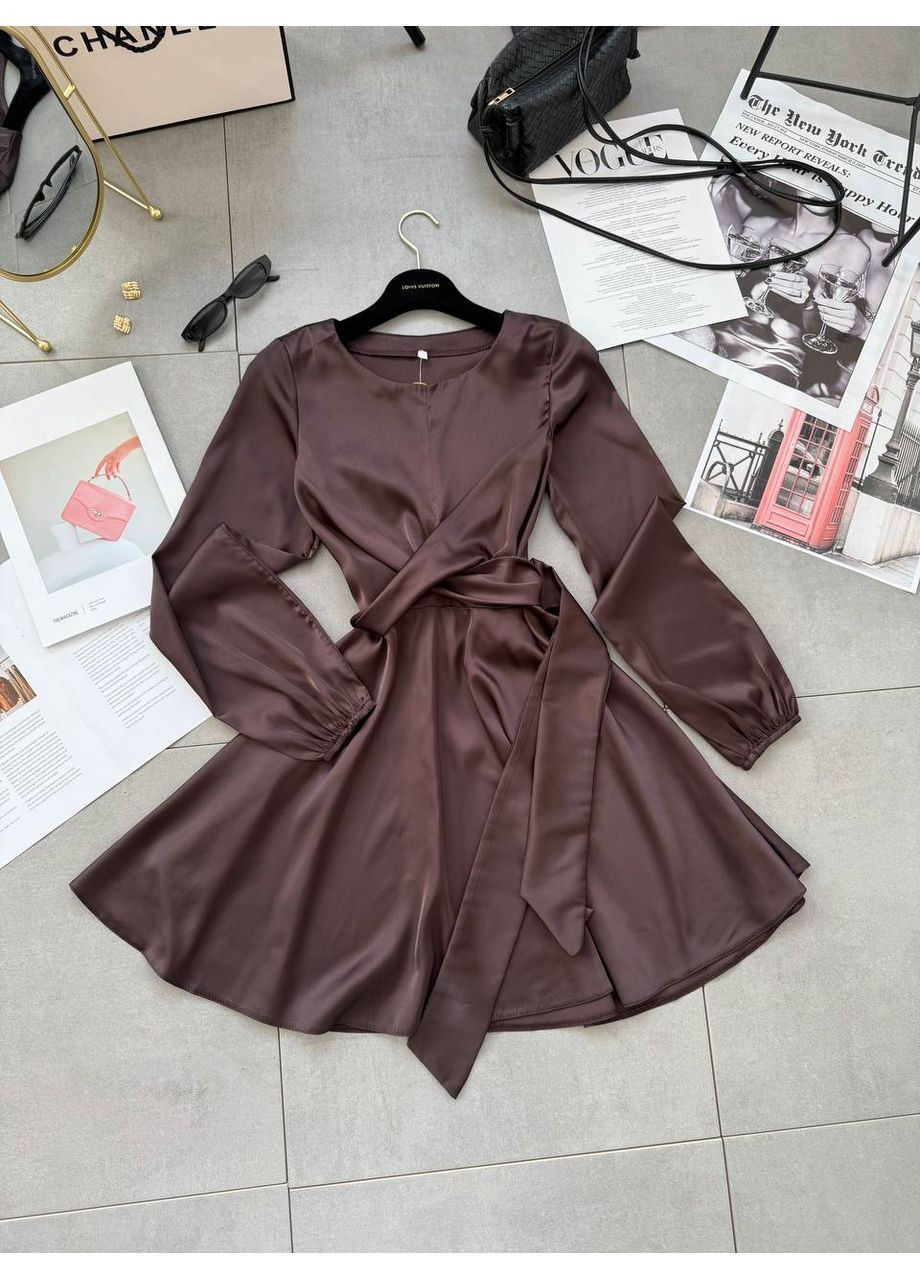 Коричнева святковий, вечірня сукня No Brand однотонна