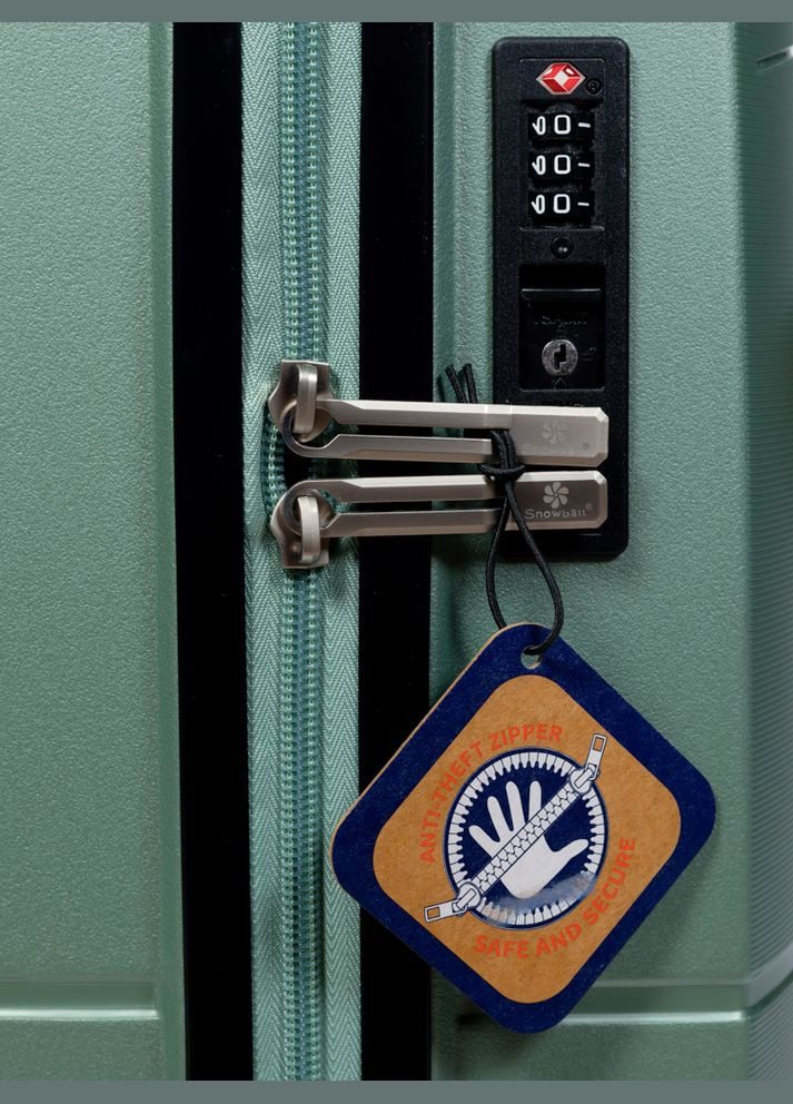 Чемодан средний M 49103 полипропилен Зелёный Snowball (297983493)