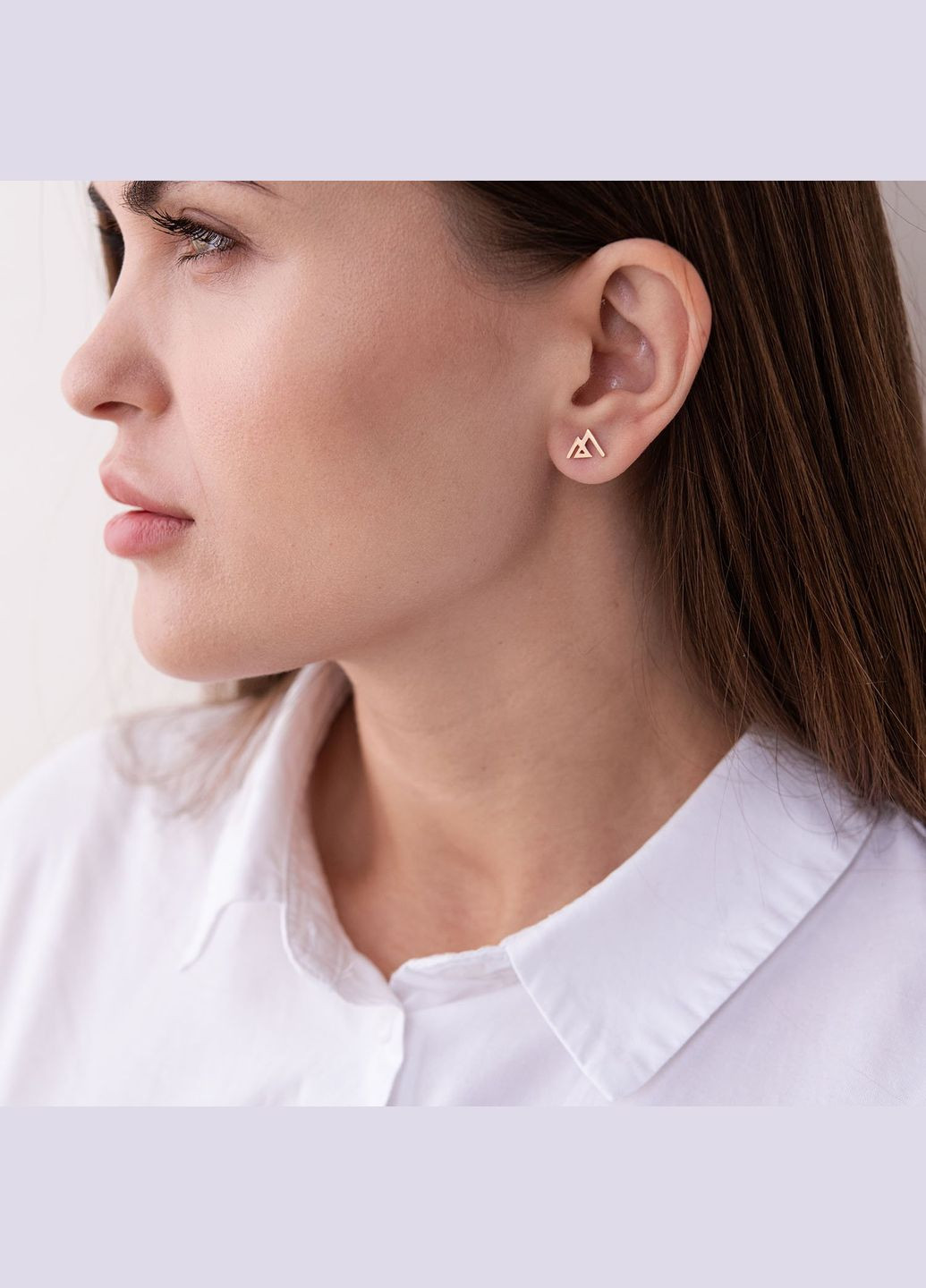 Серьги - пусеты Горы в красном золоте с07443 Oniks (272616066)