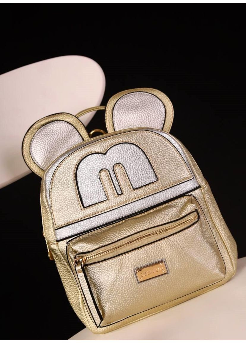 Рюкзак женский золотистый No Brand Рюкзак для міста (360405394)