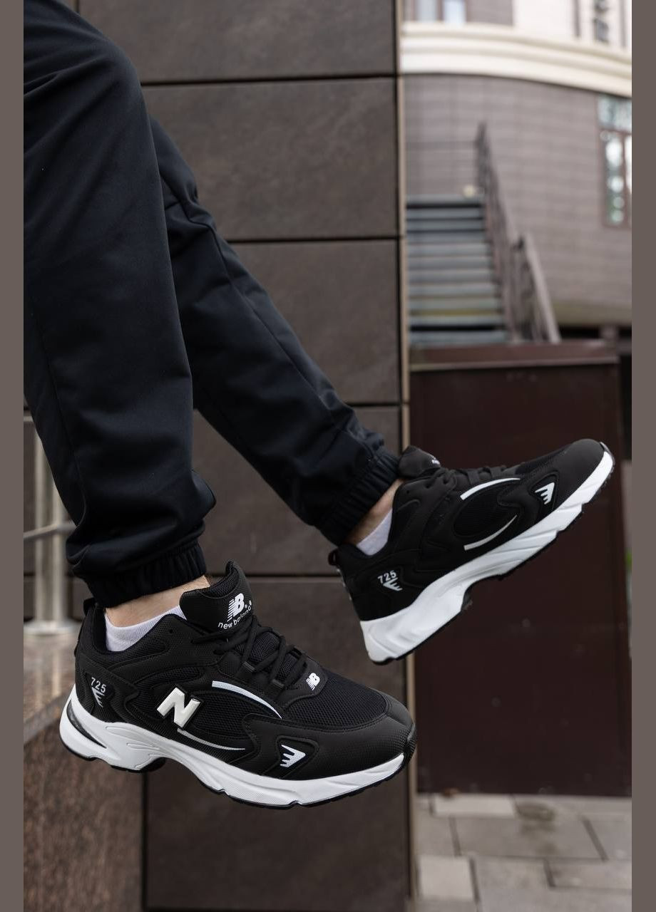 Чорні всесезон кросівки Vakko New Balance 725 Black White