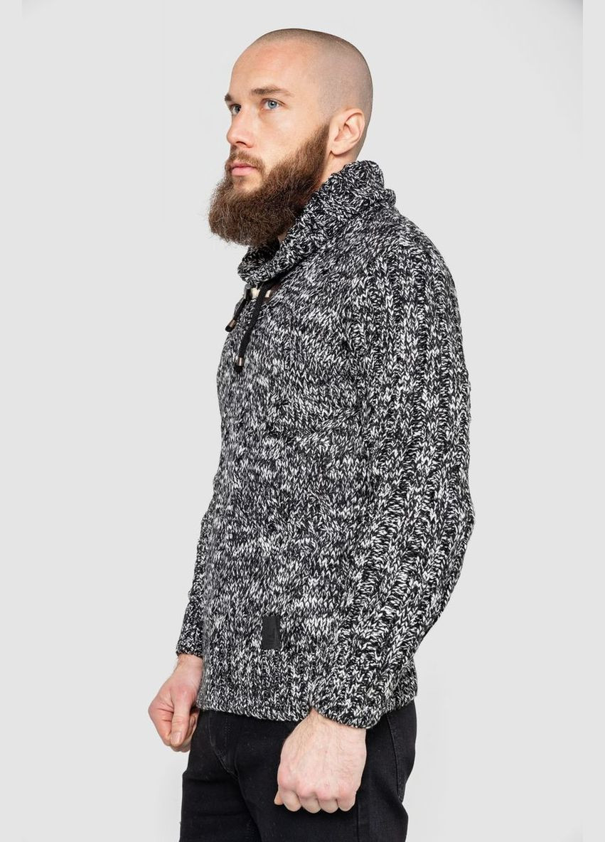 Чорно-білий демісезонний светр чоловічий, колір чорний, 214r10303 Ager