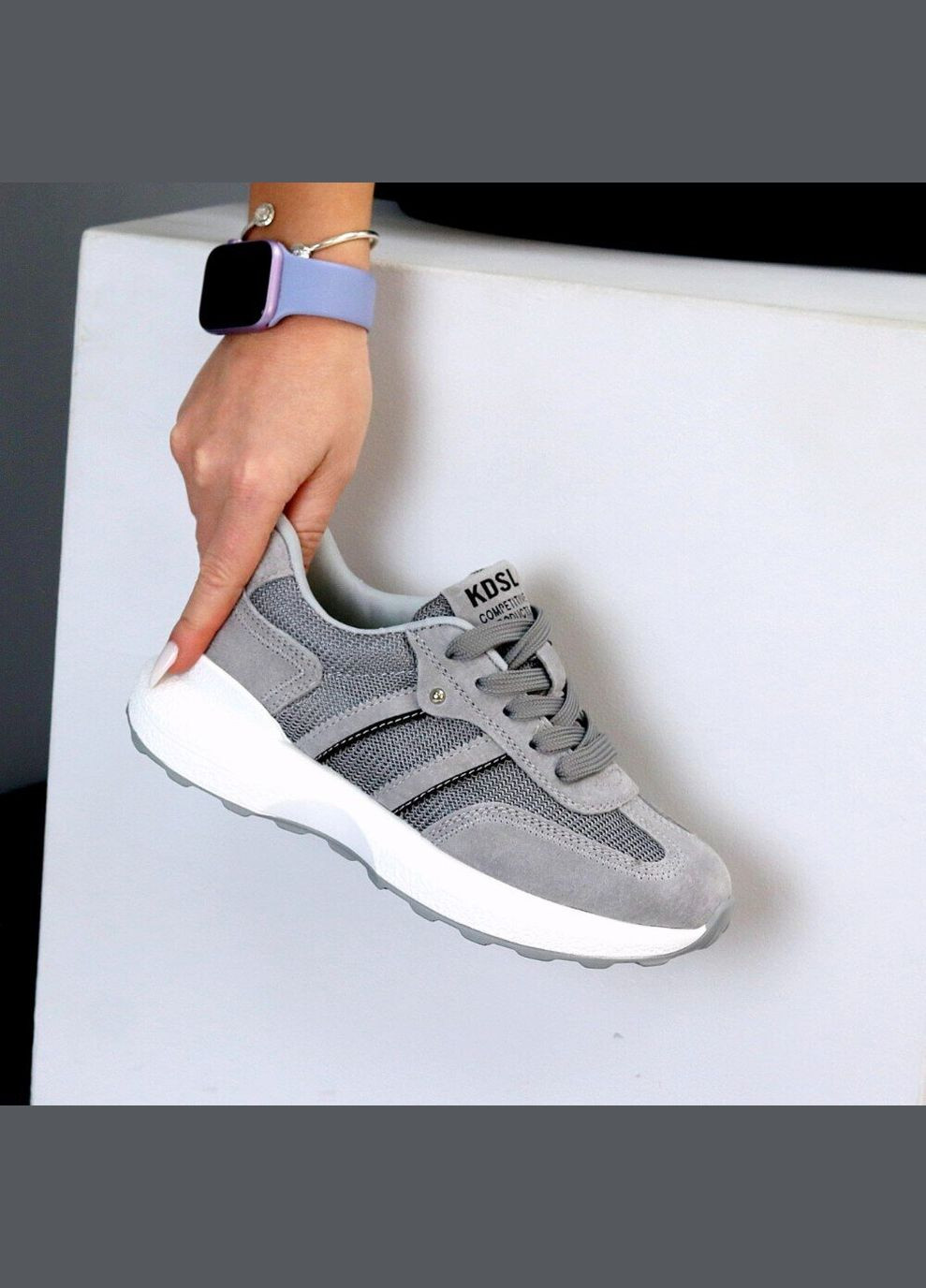 Сірі літні кросівки з перфорацією натур. замш, кросівки, сірі кросівки, кросівки на літо код 24207 KDSL Rih сірі літо (340964188)