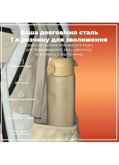 Бутылка для воды 1000 мл (ЭКО бутылка) BPA Free Desert () ION8 I8RF1000DES (380883950)