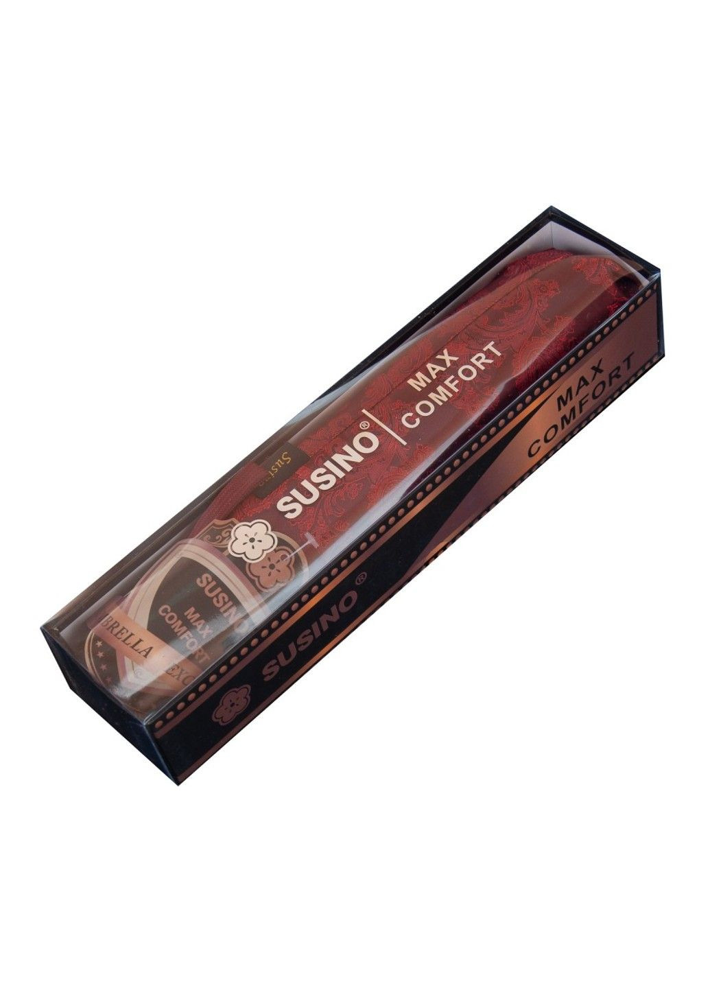 Червона жіноча парасолька автомат жаккард 3086-5 Susino середня (313031792)