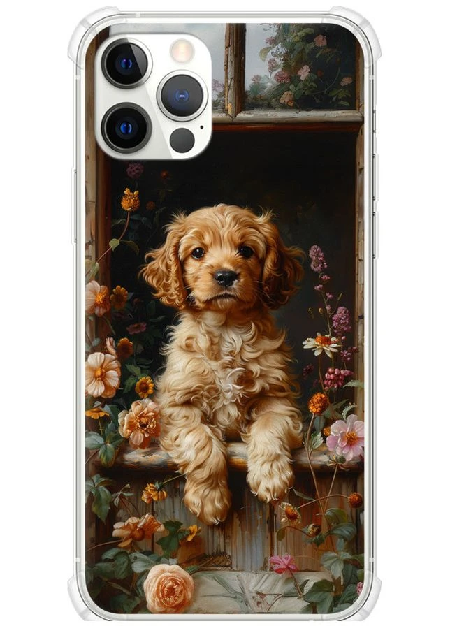 Силикон с усиленными углами чехол 'Щенок cocker spaniel' для Endorphone Apple iPhone 12 Pro (292254752)
