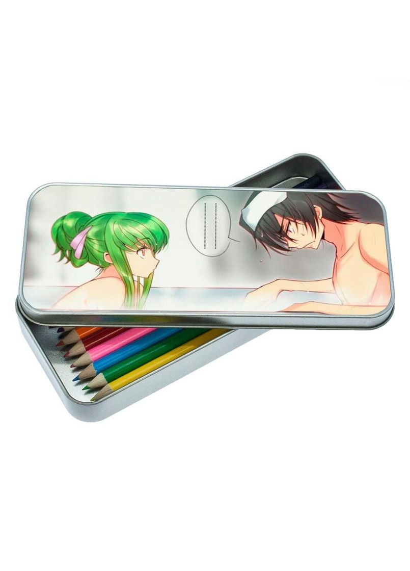 Пенал школьный для мальчика и девочки металлический Код Гиас #007 7*18 см Silver No Brand (309154015)