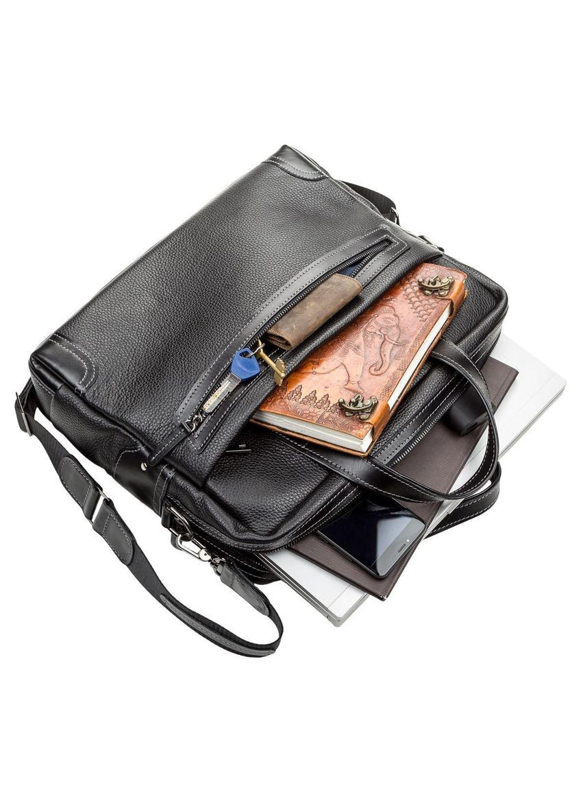 Сумка для ноутбука шкіряна чорна розмір 37х31х8 см 11110 Shvigel (362417613)