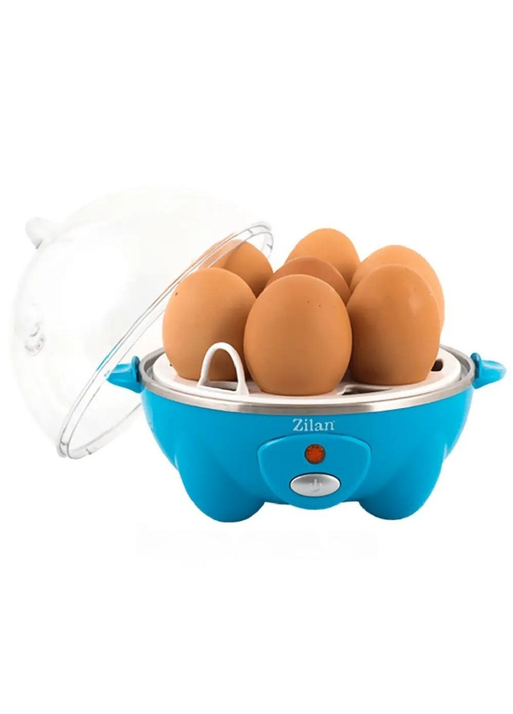 Прилад для приготування яєць яйцеварка електрична з індикатором роботи на 7 штук 360 Вт (476787-Prob) Синій Unbranded (290983282)