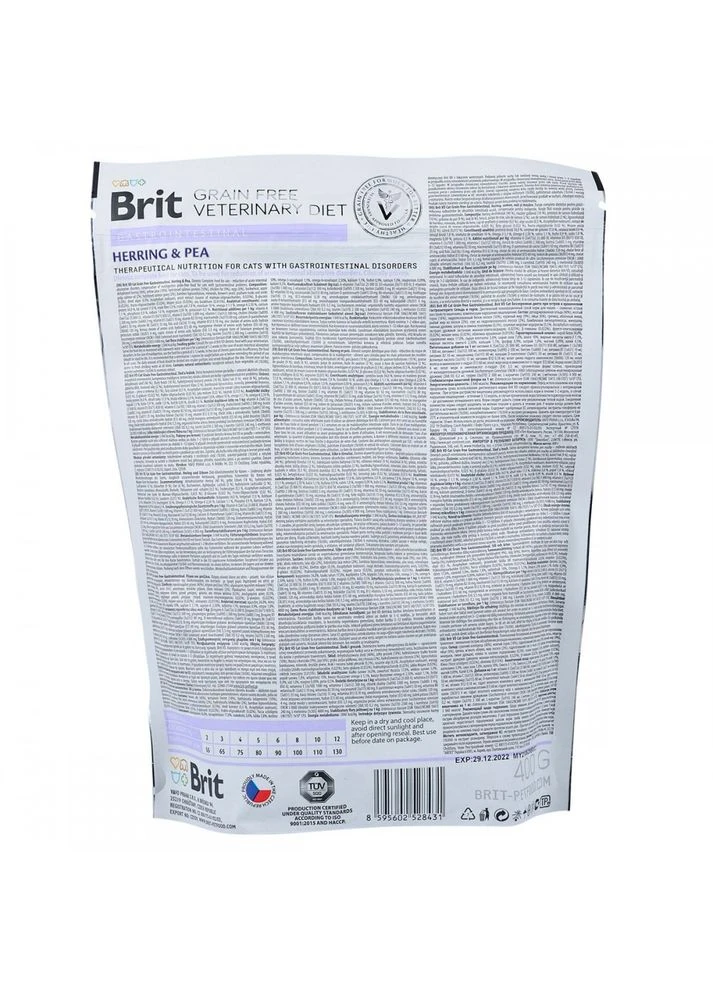 Корм сухий Brit Grain Free VetDiet Cat Gastrointestinal для котів з порушеним травленням з оселедцем лососем яйцем та горохо Brit VetDiets (386997807)