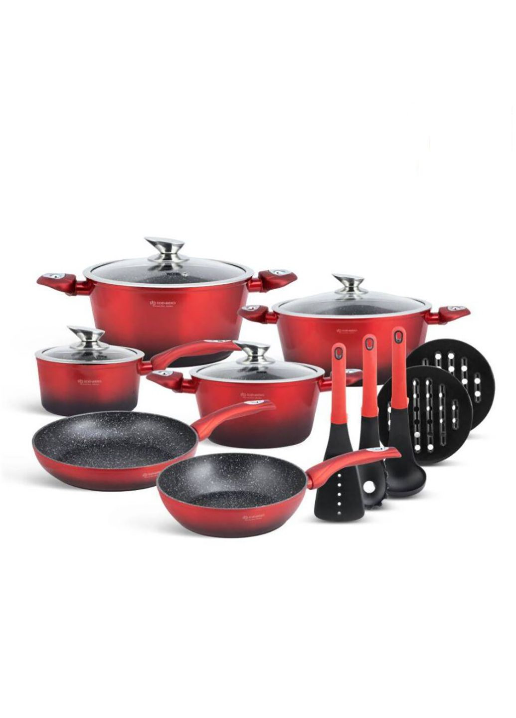 Набір посуду з мармуровим покриттям 15 предметів EB-5619 Edenberg (335078724)