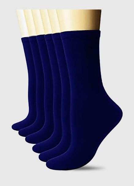 Білі набір 6 пар теплих махрових термошкарпеток синій 39-41 Слід Лева (314997409)