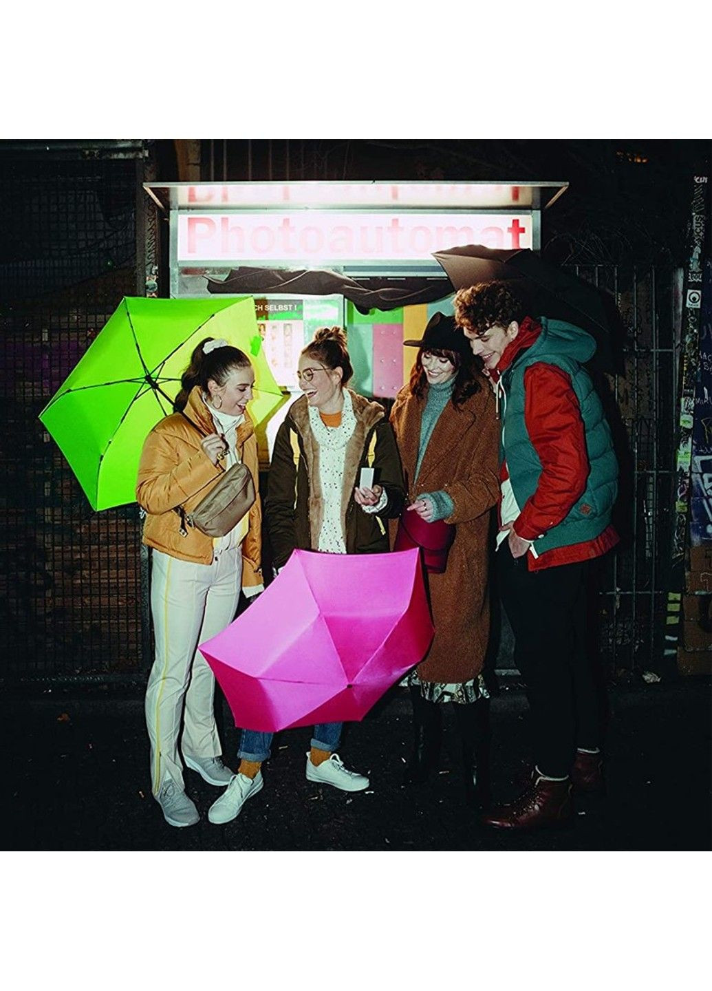 Салатовый зонт женский автомат u.200 neon green kn95 2200 8394 Knirps средний (341317112)