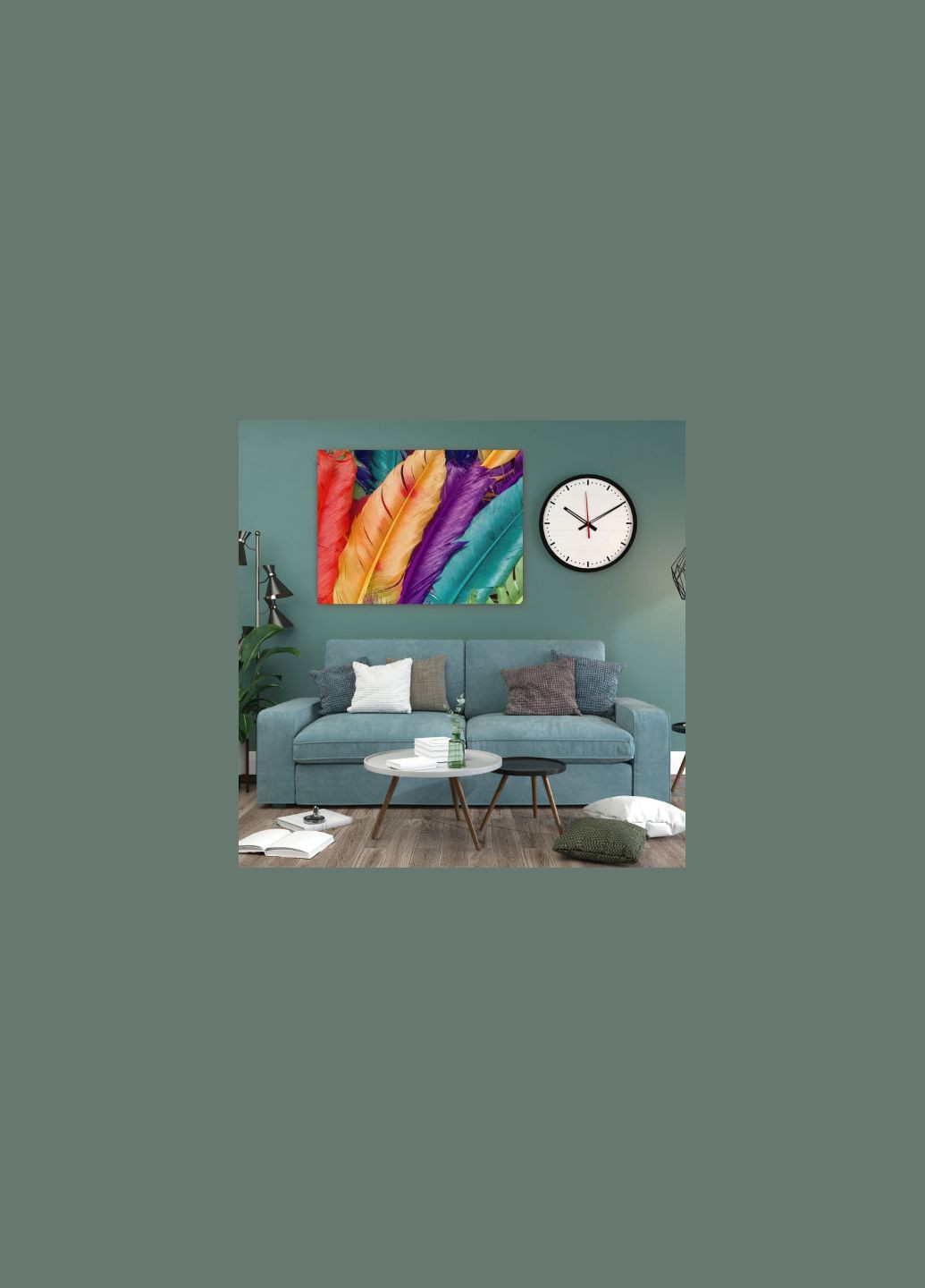 Картина Цветные перья 45x60 см (P0474) Malevich Store (333339084)