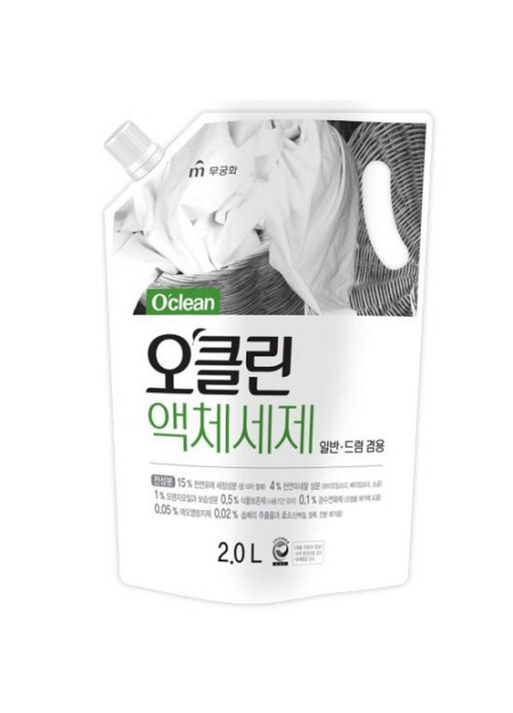 Натуральное жидкое стирка O’Clean Liquid Laundry Detergent (запаска), 2 л Mukunghwa (283295749)