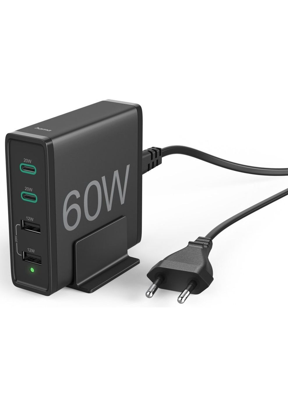 Универсальное зарядное устройство 2 x USBC PD/QC, 2 x USB-A, 60W Black Hama (315435912)