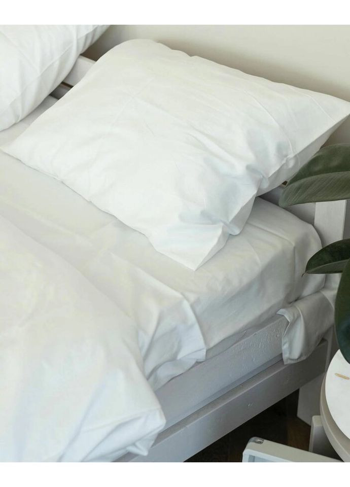 Постільна білизна двоспальне Home Сатин Люкс 20980 180х215 см біла DUSHKA (327790801)