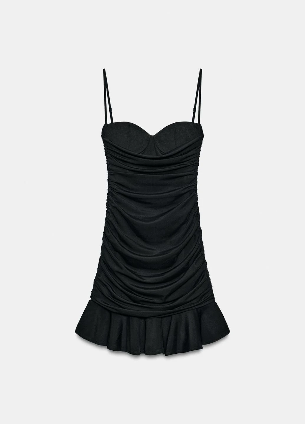 Черное платье Zara однотонное