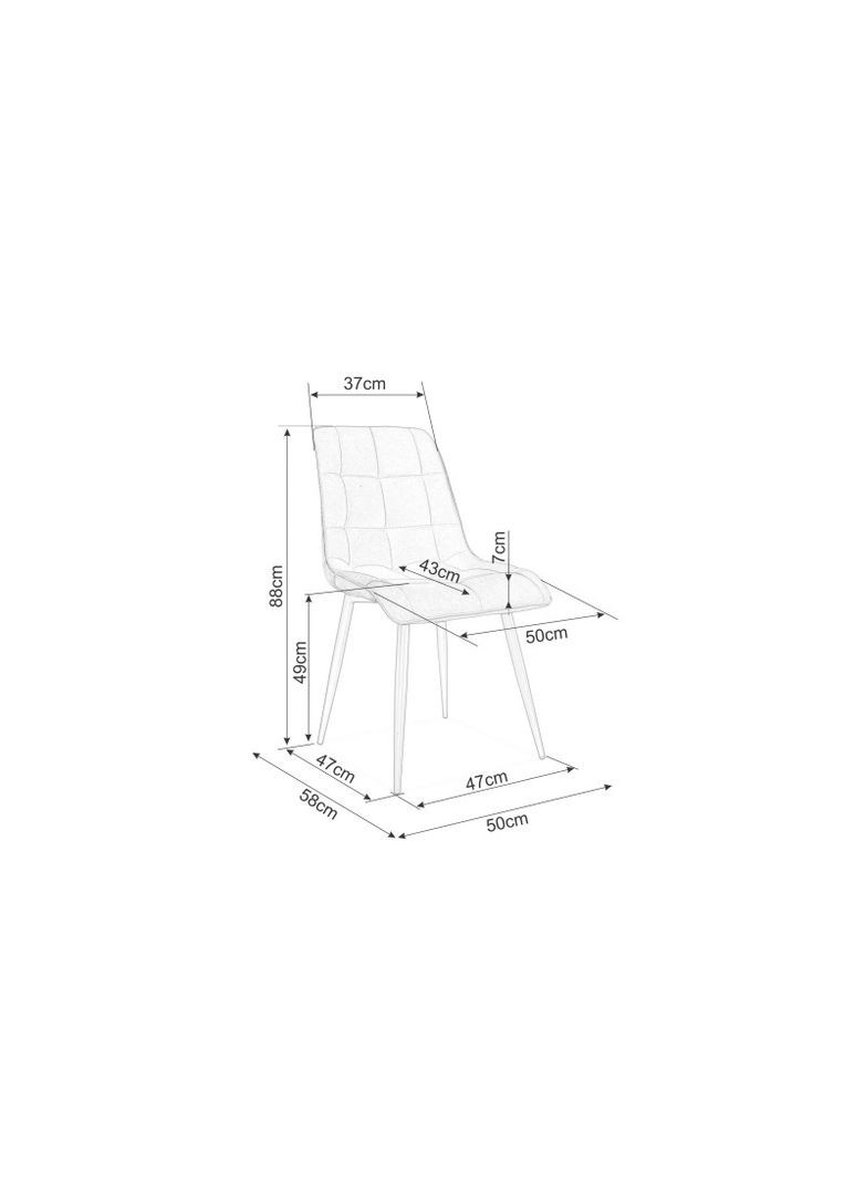 Стілець Chic Velvet Сірий / Чорний CHICVCSZ14 Signal (372178772)