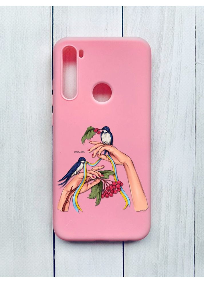 Матовий чохол на Xiaomi Redmi Note 8T Рожевий:: Ластівки (принт 15) Creative (360663215)