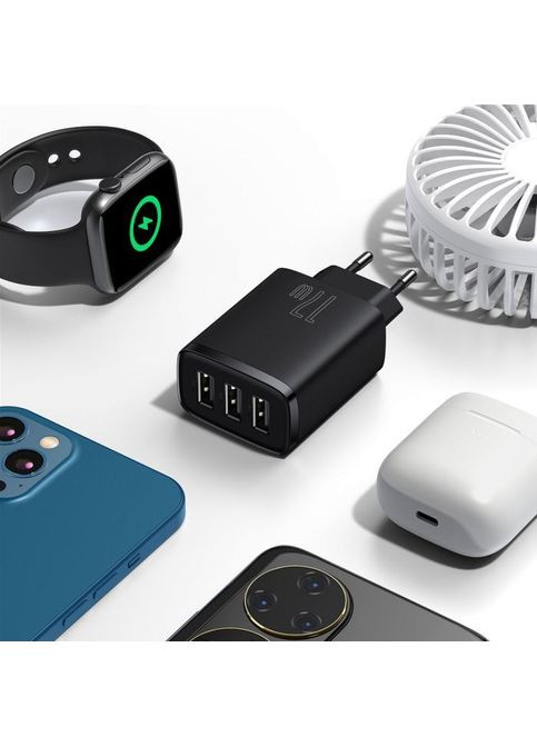 Зарядний пристрій Baseus Compact Charger 3U Black (268146191)