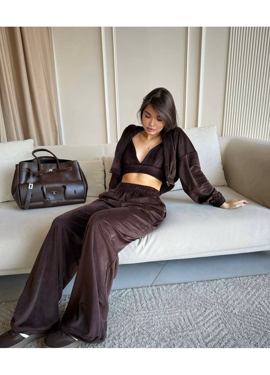 Велюровый тройка (Кофта+топ+штаны) More_bboutique костюм (368636040)