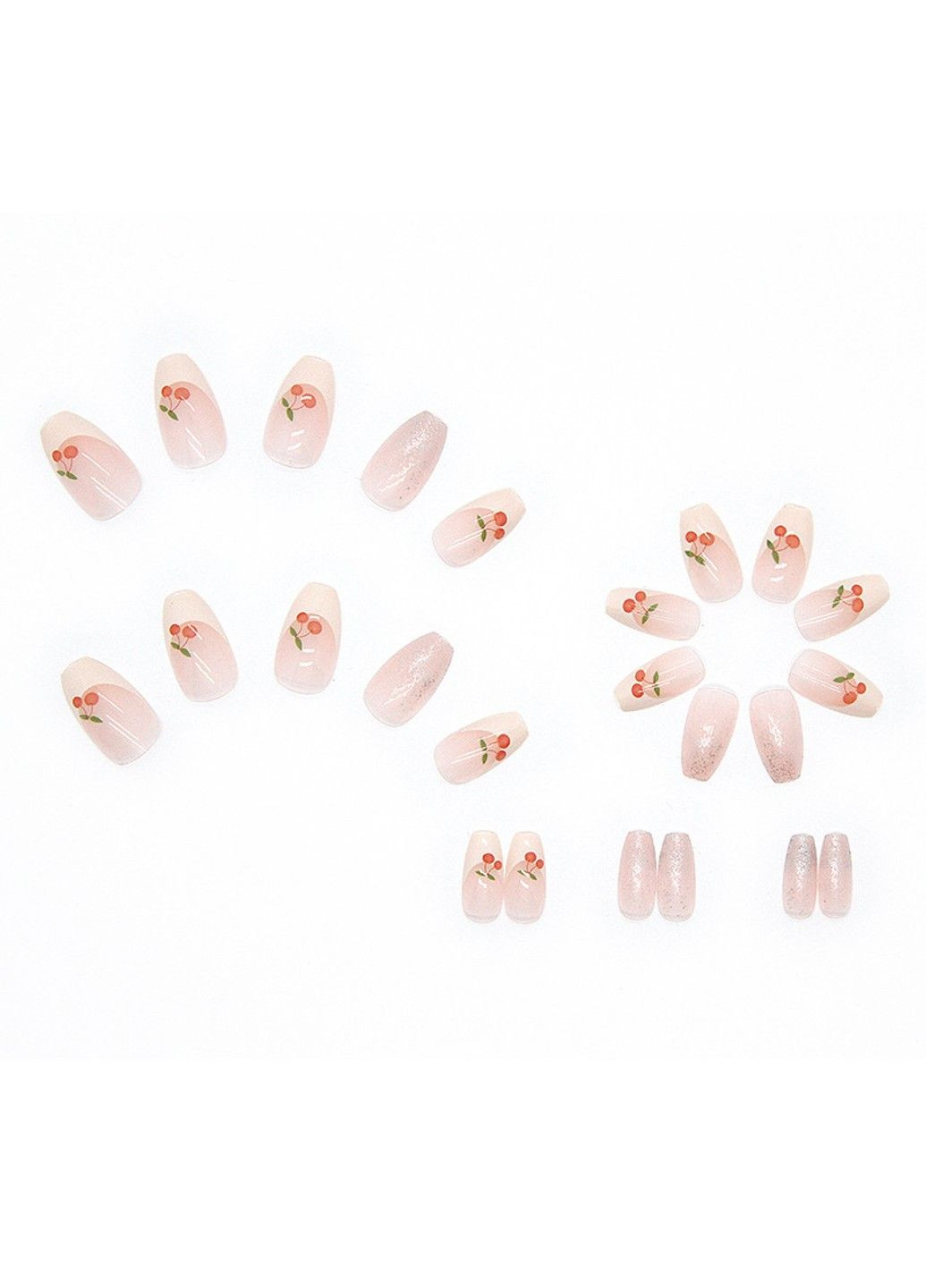 Накладные ногти с клеем R406 Розовый 24 шт (A9873) Nails (308864010)