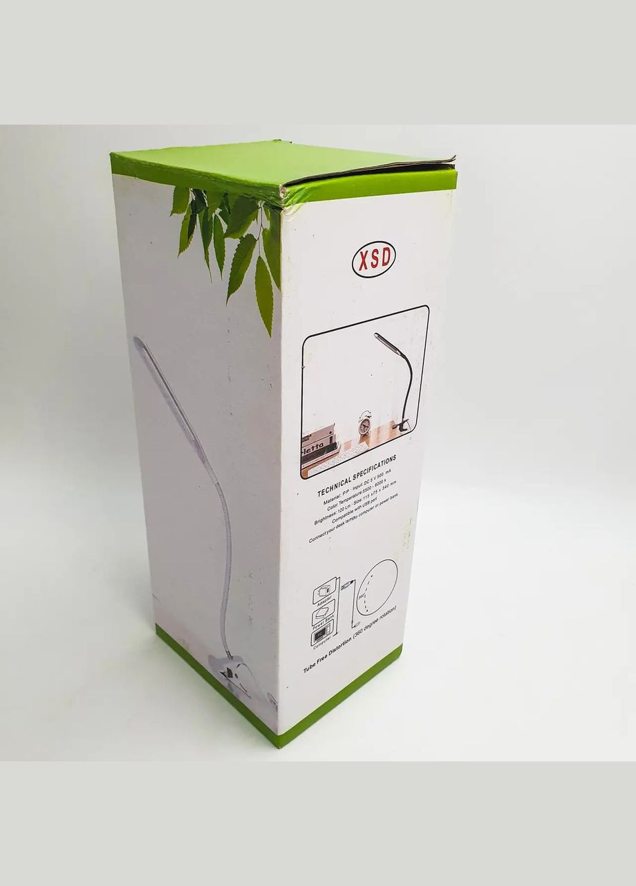 Гнучка настільна лампа світлодіодна LED на прищіпці BL-01 USB кабель Чорна Beluck (365752135)