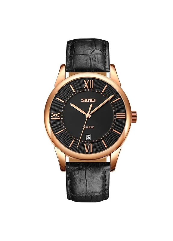 Наручные часы Skmei 9261BKBK All Black мужские кожаные No Brand (400977266)