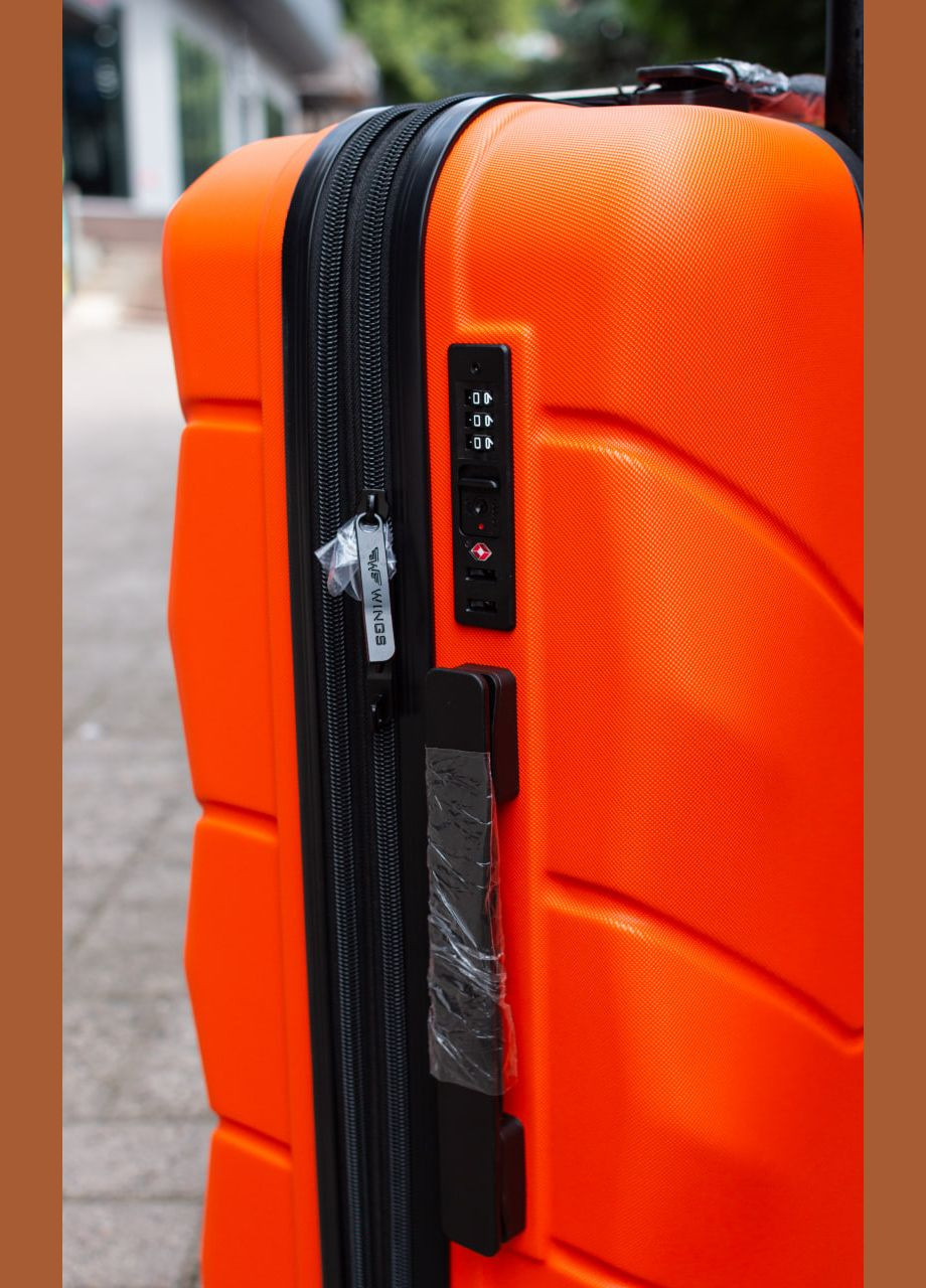 Валіза пластикова великий L з розширенням, колір шампань Wings 149 (347147041)