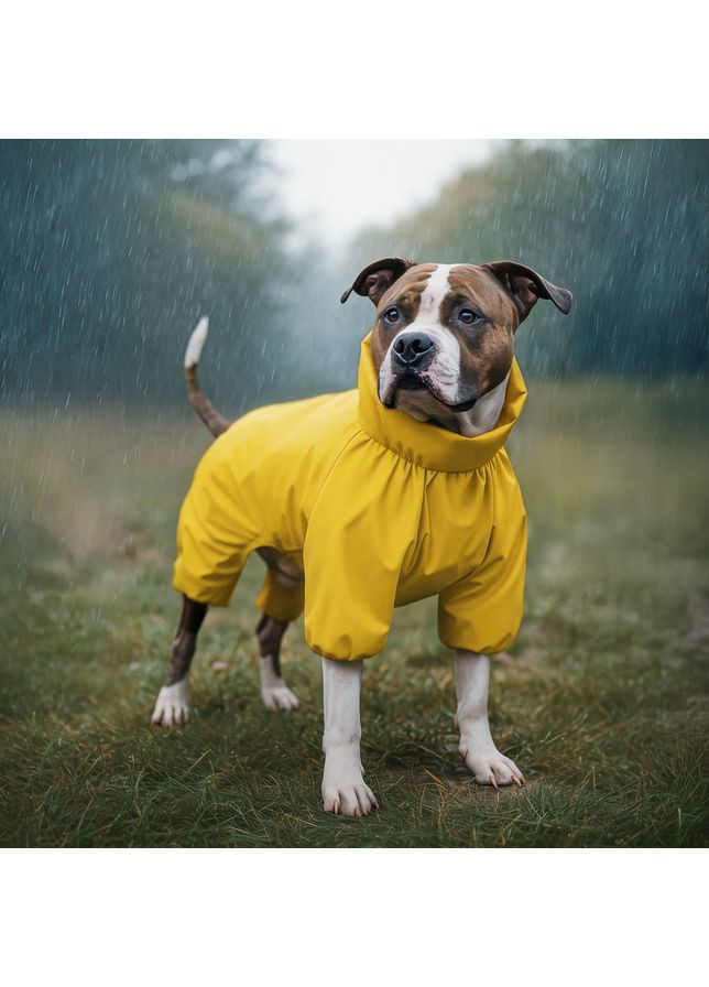 Дощовик для собак WAUDOG Clothes, водонепроникний,, В 56-59 см, С 37-40 см, жовтий Collar (372162000)