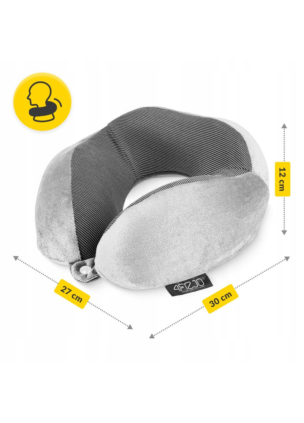 Подушка дорожная 30 x 27 x 12 см Grey () 4FIZJO P-5907739319432 (324264758)