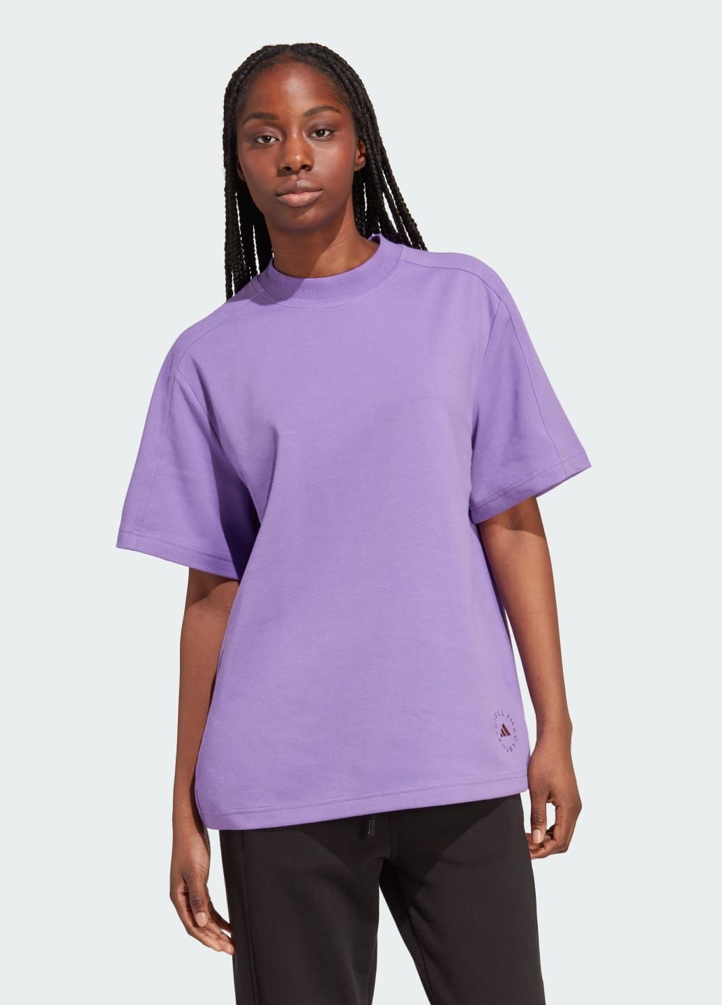 Фиолетовая всесезон футболка by stella mccartney logo adidas
