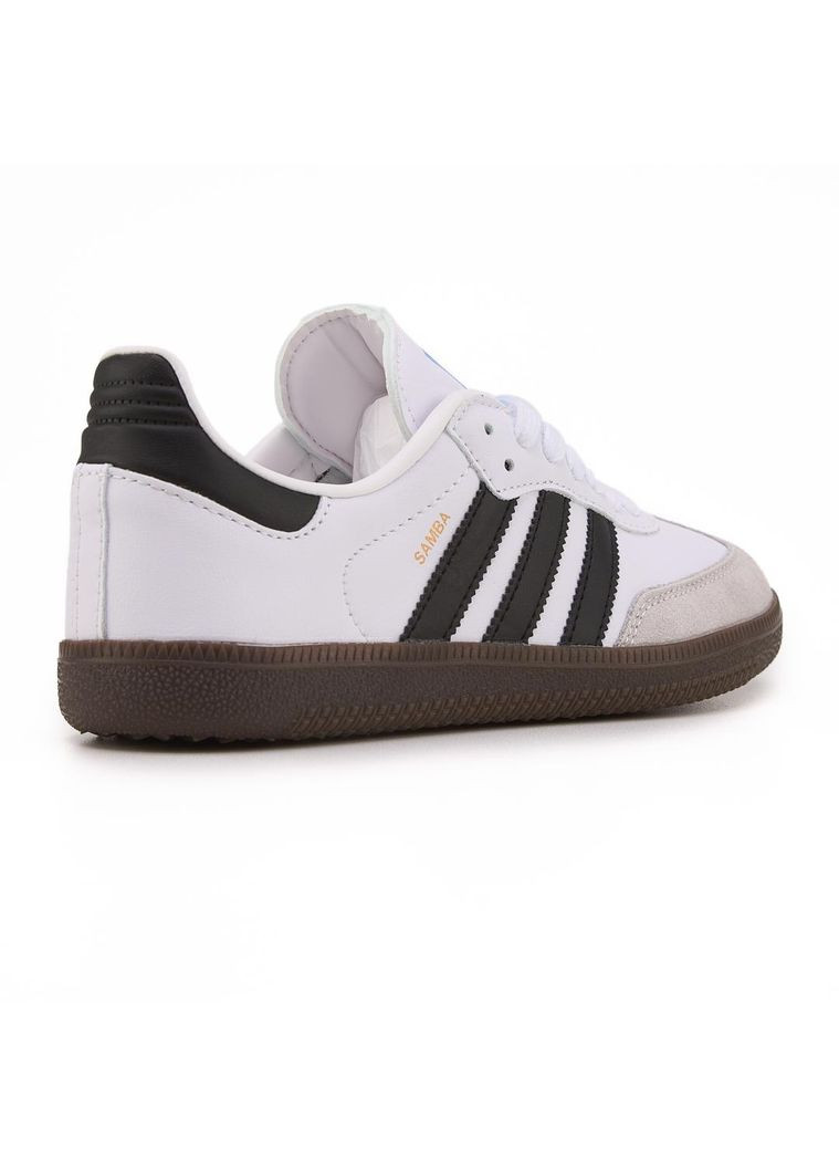 Чорні Осінні кросівки чоловічі adidas samba white black gum адідас самба No Brand
