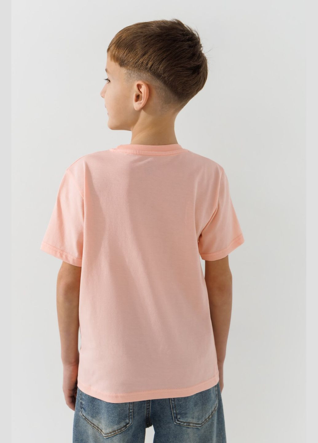 Персиковая летняя футболка однотонная унисекс 2254061 116 см персиковый shop (2000991016811) ALG
