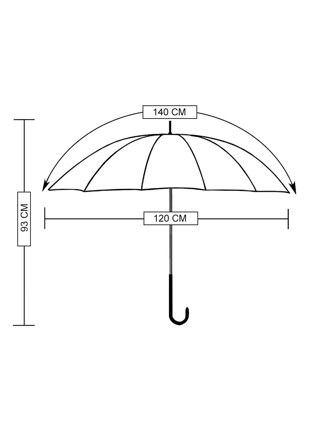 Чёрный зонт-трость 1126-01 полуавтомат черный MAYDU большой система антиветер (366560094)