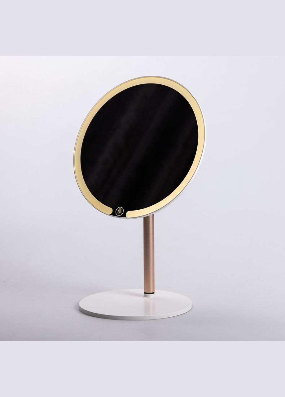 Дзеркало косметичне з підсвічуванням кругле настільне Ø21 см для макіяжу Біле HP-10-7AW Yiwu (325922731)