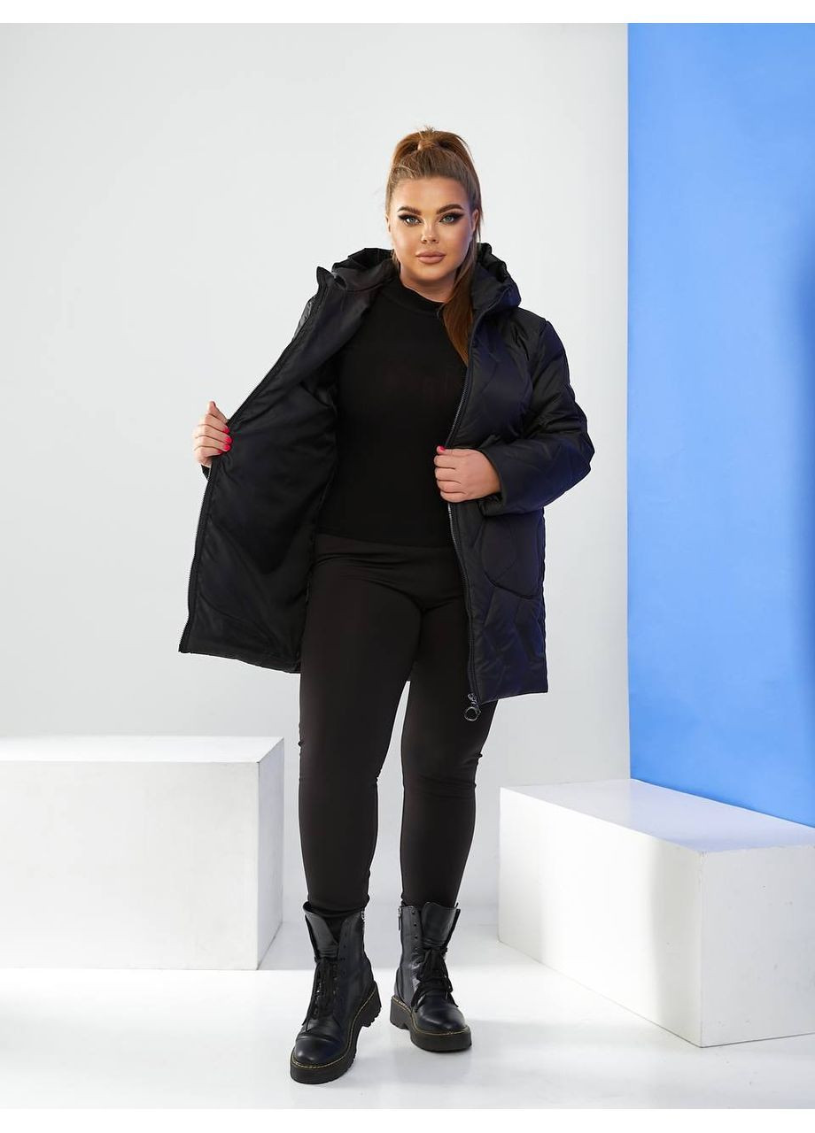 Чорна зимня жіноча зимова куртка куртка-пальто Avanti