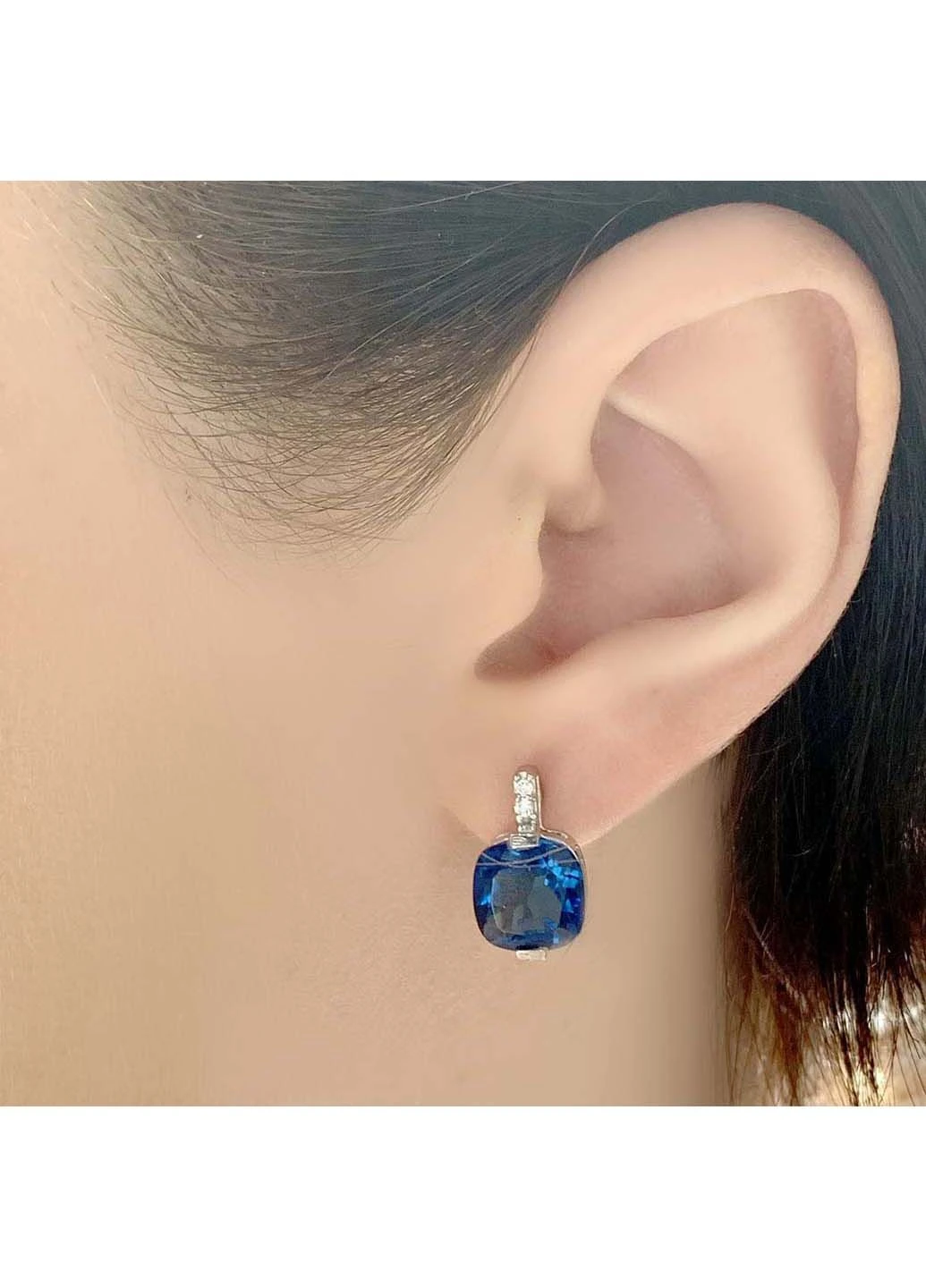 Серебряные серьги с натуральным топазом Лондон Блю 4.94ct (2020011) Silver Breeze (317355323)