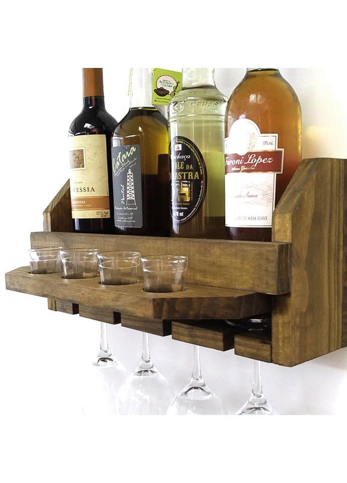 Настенная винная полка из дерева Тесикага мускат (ПНК-013507) No Brand (327423843)