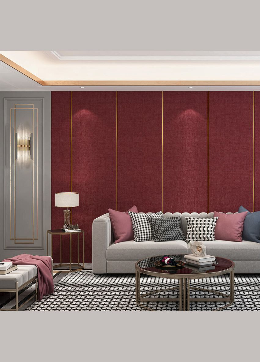 Теплые льняные обои на самоклеющейся бардо меланж 2800*650*2mm (D) SW-00001492 Sticker Wall (316258114)