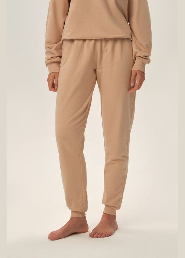 Бежевая зимняя женская пижама кофта + брюки Henderson