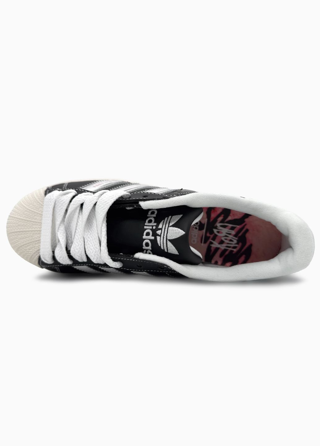 Черные демисезонные кроссовки мужские и женские adidas superstar x korn black white | адидас суперстар черные No Brand