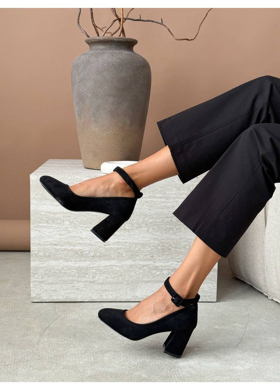 No Brand Елегантні жіночі туфлі чорний з штучна замша, — демісезон (356764514)